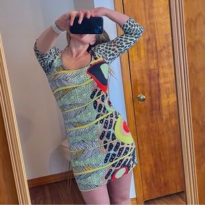 Colorful print bodycon dress